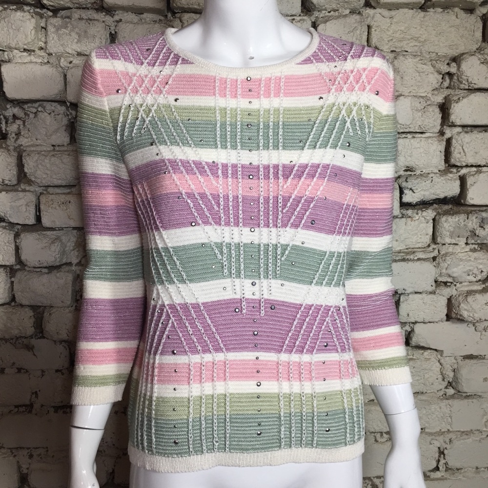 Alfred Dunner Embroider Knit Sweater